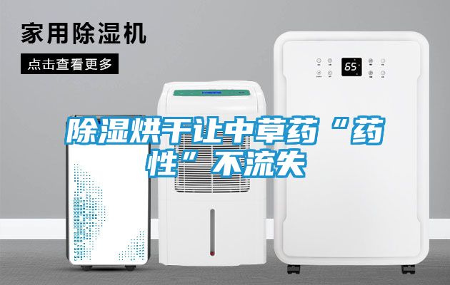 除湿烘干让中草药“药性”不流失