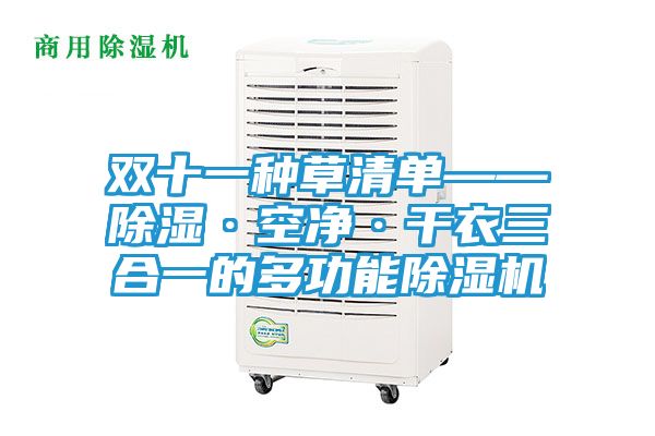 双十一种草清单——除湿·空净·干衣三合一的多功能除湿机