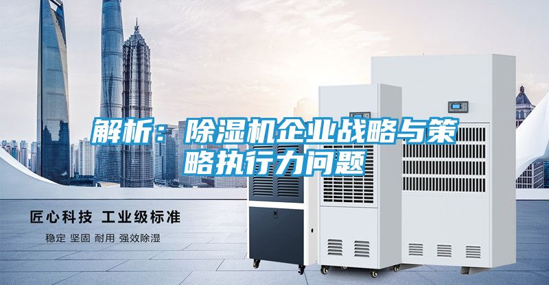解析：除湿机企业战略与策略执行力问题
