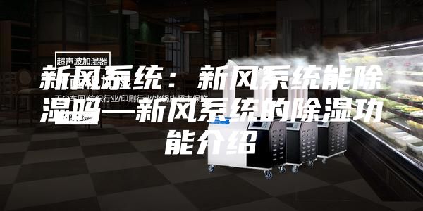 新风系统：新风系统能除湿吗—新风系统的除湿功能介绍