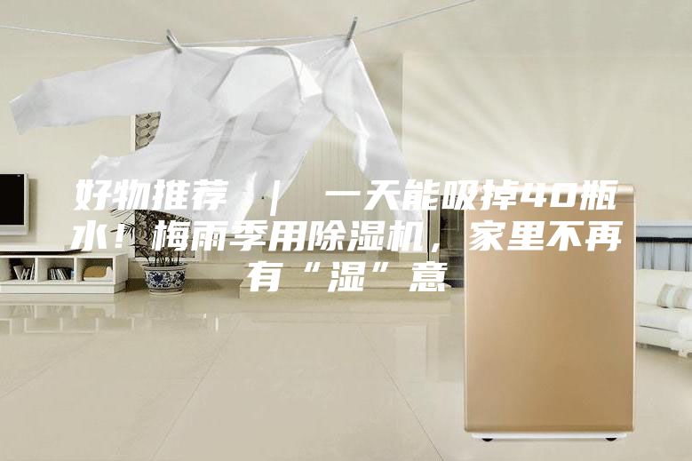 好物推荐 ｜ 一天能吸掉40瓶水！梅雨季用除湿机，家里不再有“湿”意