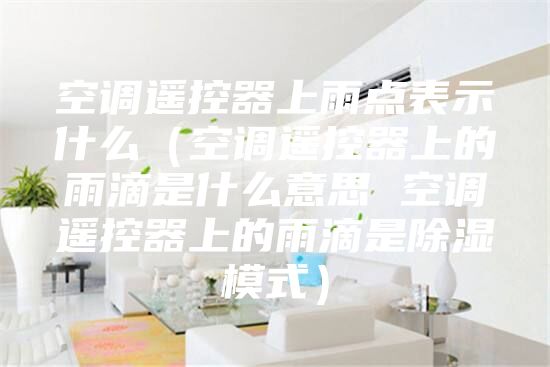 空调遥控器上雨点表示什么（空调遥控器上的雨滴是什么意思 空调遥控器上的雨滴是除湿模式）