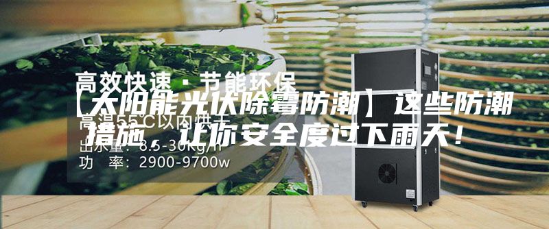 【太阳能光伏除霉防潮】这些防潮措施，让你安全度过下雨天！