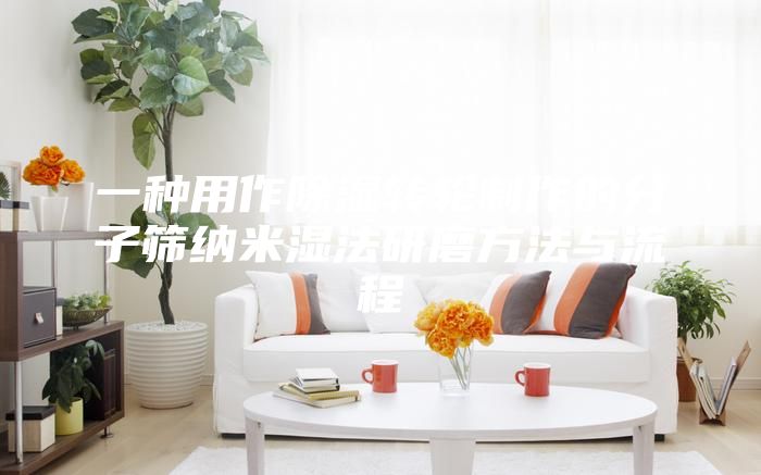 一种用作除湿转轮制作的分子筛纳米湿法研磨方法与流程